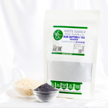 White Kakulu Rice Flour with Blue Butterfly Pea